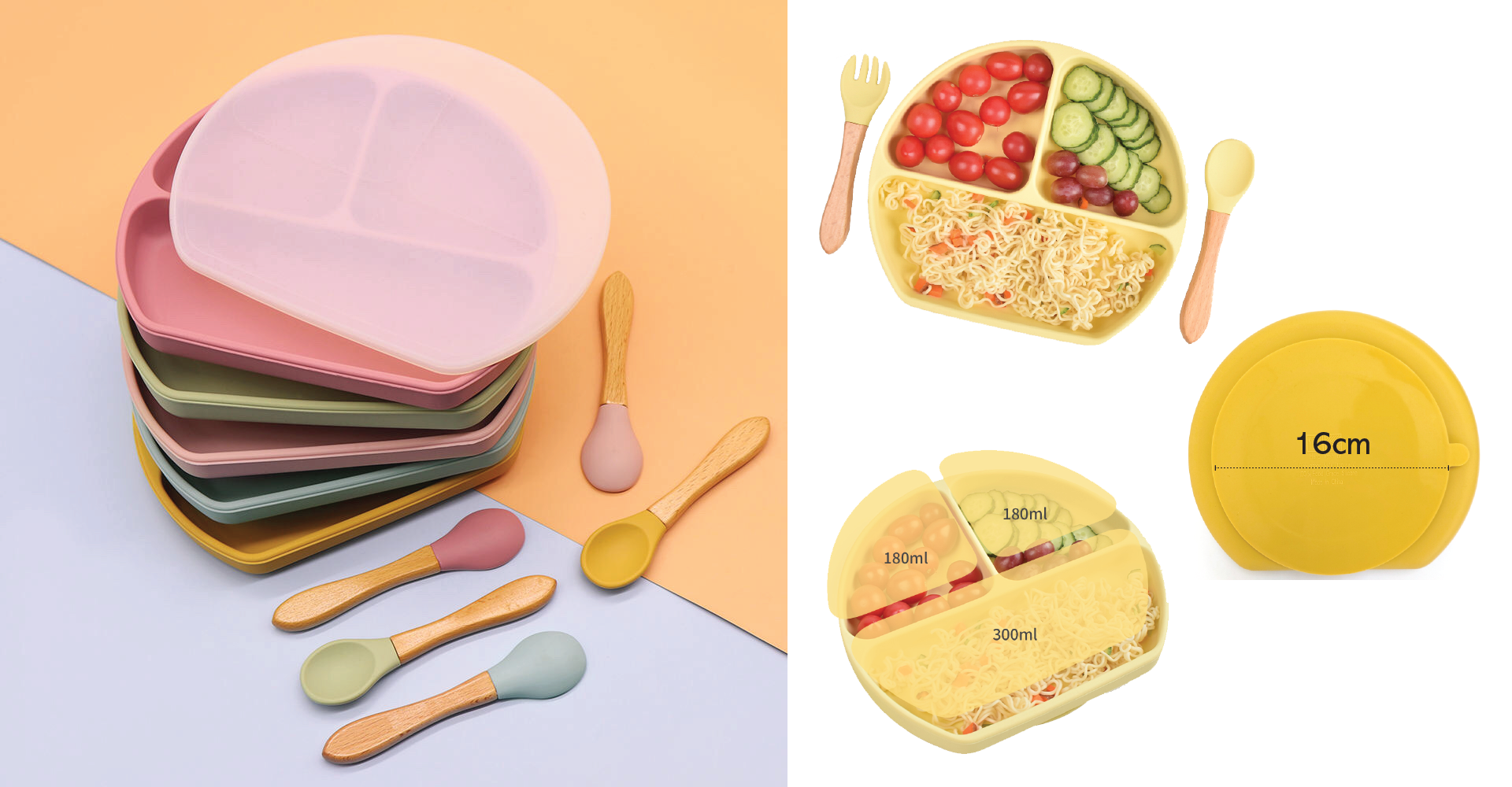 LLS Baby Silicone Suction Meal Plate